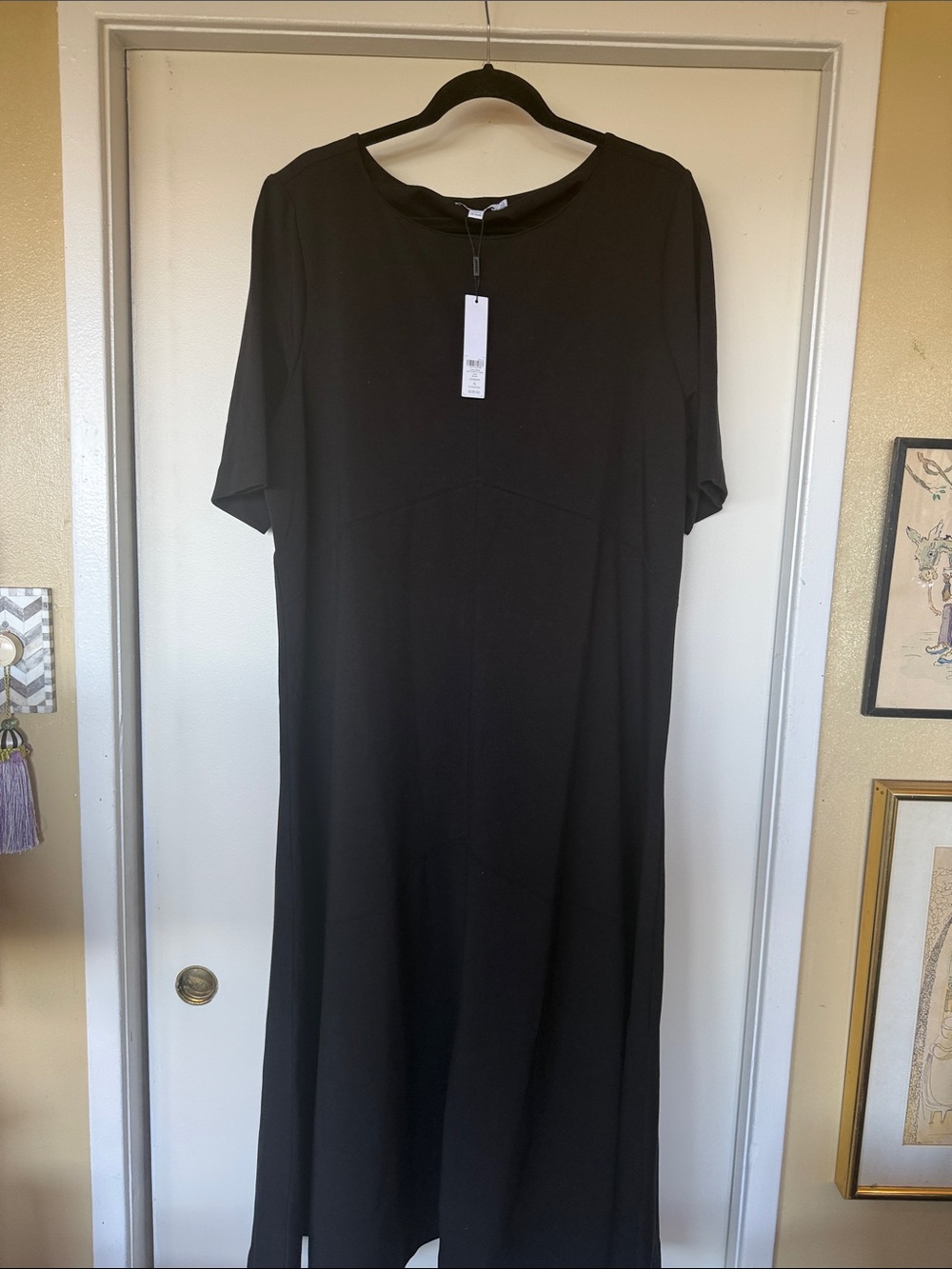 Chico's Black Short-Sleeve Maxi Dress